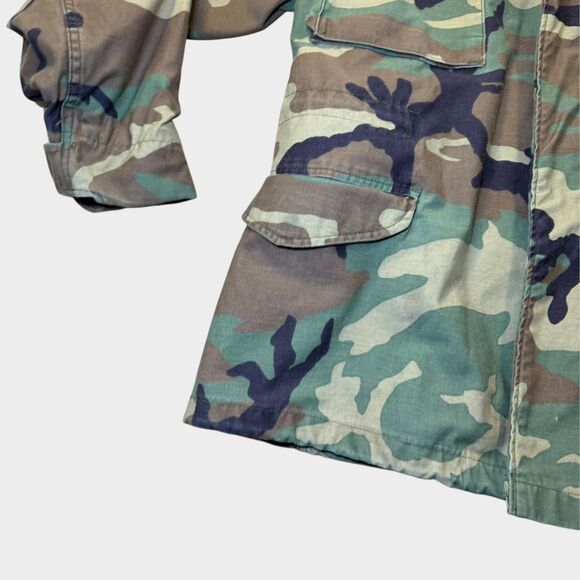 Vintage 80s US Navy Seabees M-65 Field Jacket Woodland Camo Medium Regular 1981 - Picture 6 of 11